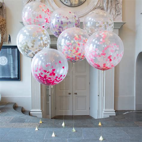 Giant Heart Confetti Filled Balloons By Bubblegum Balloons