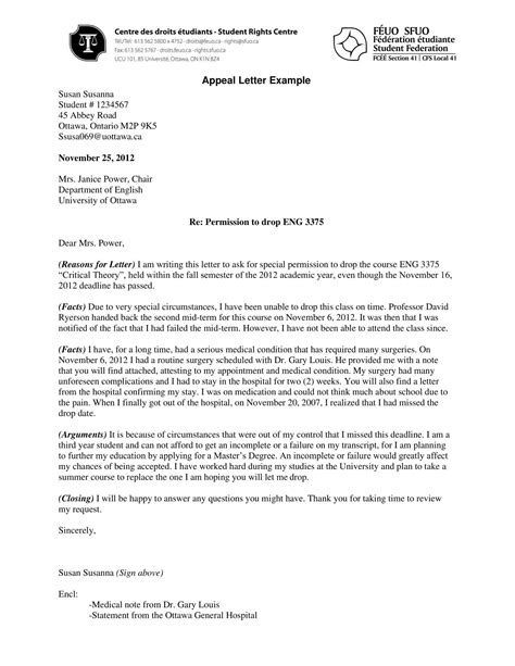 Free Printable Appeal Letter Templates Sample Pdf Reconsideration