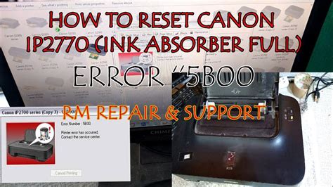 Canon Ip2770 Ink Absorber Full Easy Fix Youtube