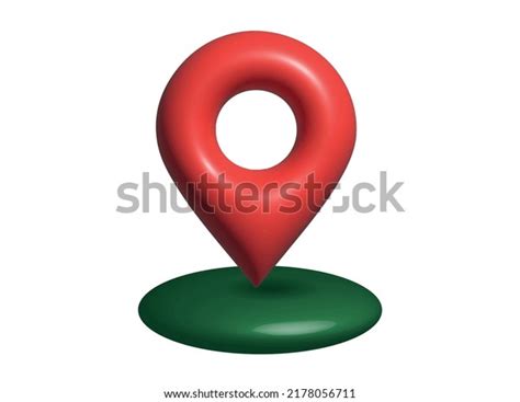 Red Glossy 3d Map Geo Pin Stock Vector Royalty Free 2178056711