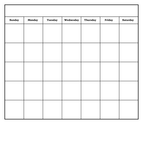 Printable Blank Calendar Grid Example Calendar Printable Free 6