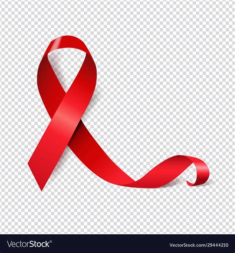 Red Ribbon Aids Day Transparent Background Vector Image
