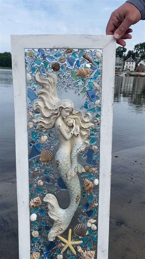 Mermaid And Sea Glass In Frame [video] In 2023 Sea Glass Art Projects
