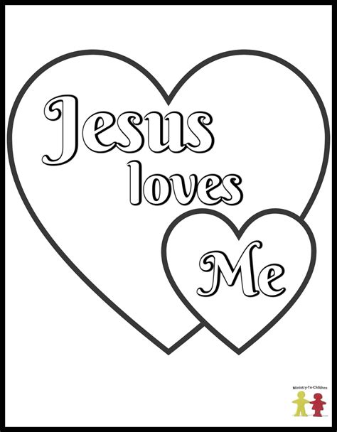 Jesus Loves Me Heart Coloring Page Jesus Loves You Coloring Page At