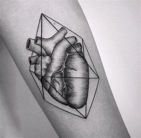 Geometric Heart Tattoo Pinteres