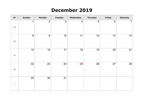 December 2019 Printable Calendar Create Your Calendar For Free