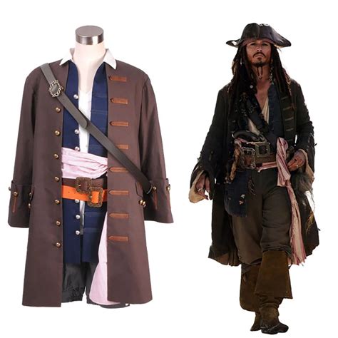 Pirata Cosplay Piratas Del Caribe Capitán Jack Sparrow Ropa Cosplay Por