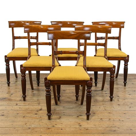 Set Of Six Antique Mahogany Dining Chairs M 4743 Penderyn Antiques