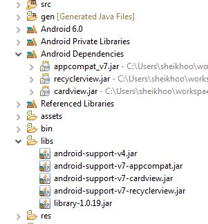 Error Inflating Class Android Support V Widget Recyclerview Eclipse Stack Overflow