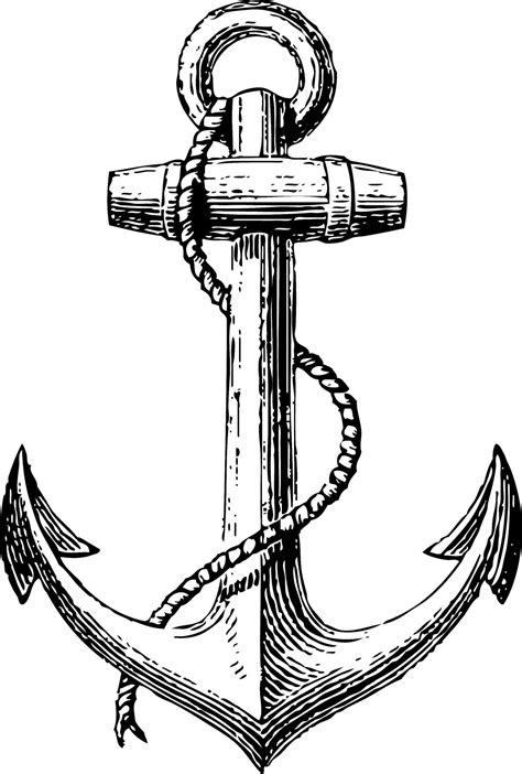 White Anchor Clip Art Sketch Coloring Page