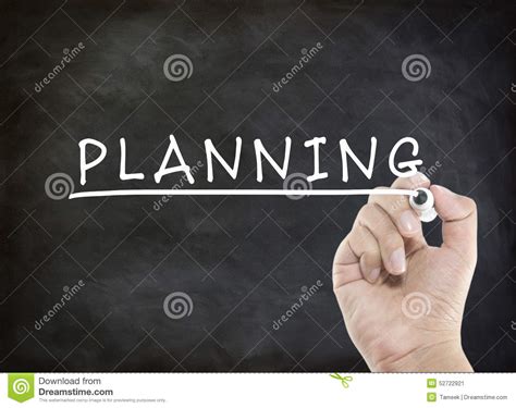 Planning Word On Blackboard Stock Image Image Of Business People