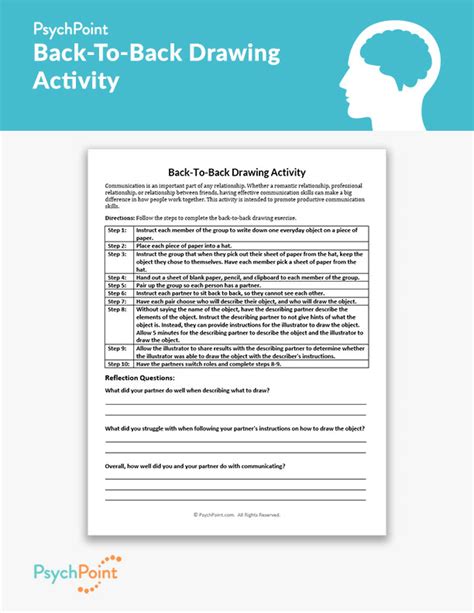 Back To Back Drawing Activity Worksheet Psychpoint