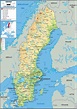 Sweden Physical Wall Map by GraphiOgre - MapSales