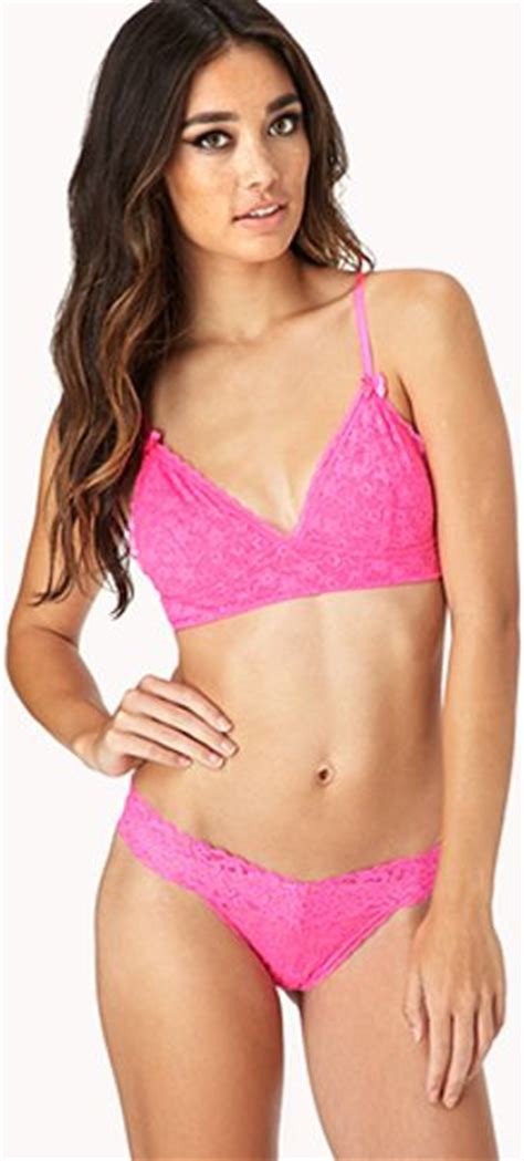 Forever 21 Lace Bikini In Pink Hot Pink Lyst