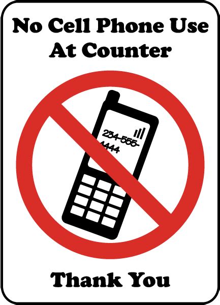 No Cell Phone Use At Counter Sign Save 10 Instantly