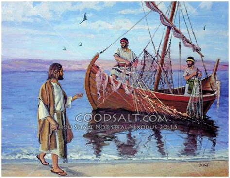 Jesus Is Walking Along The Shore Of The Sea Of Galilee And Is Calling