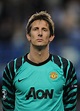 Goalkeeper Edwin van der Sar of Manchester United during the UEFA ...