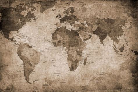 World Map Brown Карта обои Постеры в рамках Карта на холсте