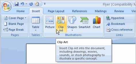 Word 2007 Inserting Clip Art