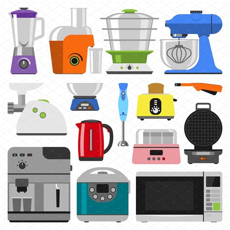 Home Appliances Vector Illustrator Graphics ~ Creative Market