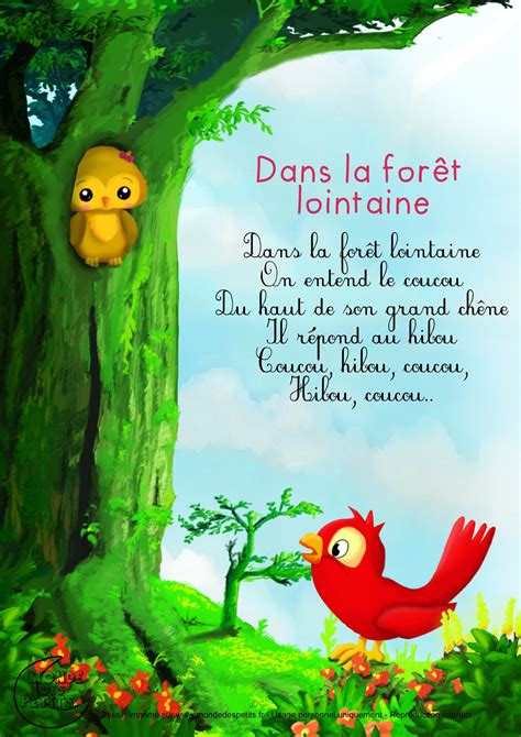 Parolesdans La Forêt Lointaine Francais Comptines Chansons