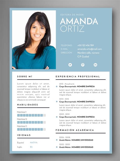 Plantillas Curriculum Vitae Creativo Word Gratis Moseia