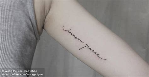 Nature is one thing that desires to be brown but can vary in cost. "Inner peace" tattoo on the left inner arm.