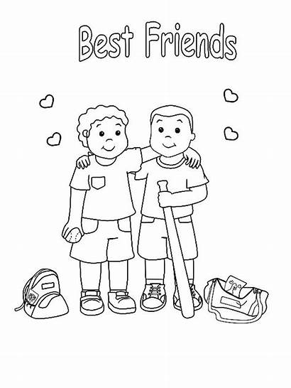 Coloring Friends Pages Friendship Printable Baseball Friend
