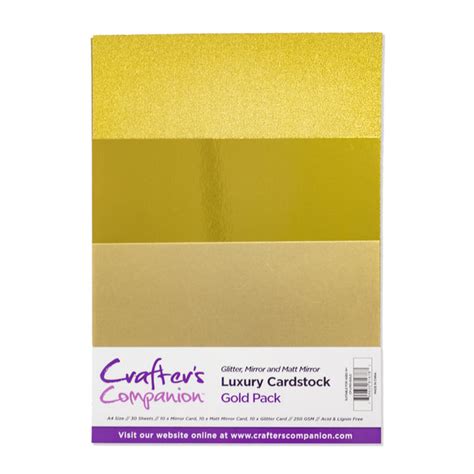 Gold A4 Luxury Card Pack Crafters Companion Crafters Companion Uk