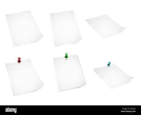 Paper And Push Pins Set Stock Vector Image And Art Alamy