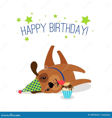 Birthday Puppy Portrait Stock Vector Illustration Of Birthday 108796331