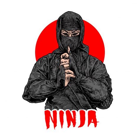 Ninja Hand Drawn Illustration Vector P Premium Vector Freepik