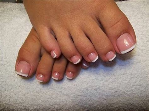 Classic French White Gel Pedicure Needy Nails Taupo Acrylics Gel