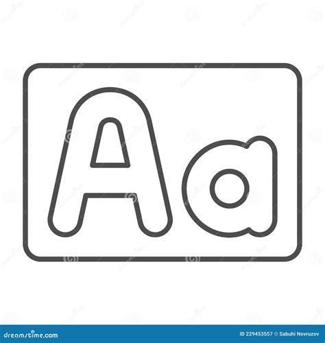 Capital And Small Letter A Upper And Lower Case Thin Line Icon
