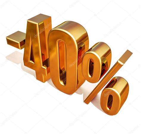 Gold 40 Minus Forty Percent Discount Sign — Stock Photo