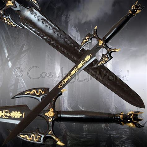 New Fantasy Medieval Style Black Shadow Claw Double Edged Sword Blade W