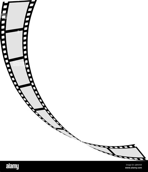 Curled Cinema Strip Template Blank Film Frames Stock Vector Image