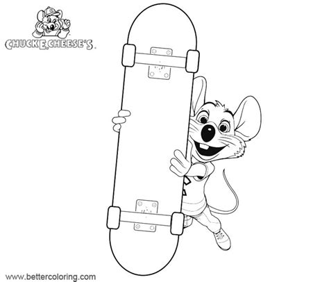 Chuck E Cheese Coloring Pages Line Art Free Printable Coloring Pages