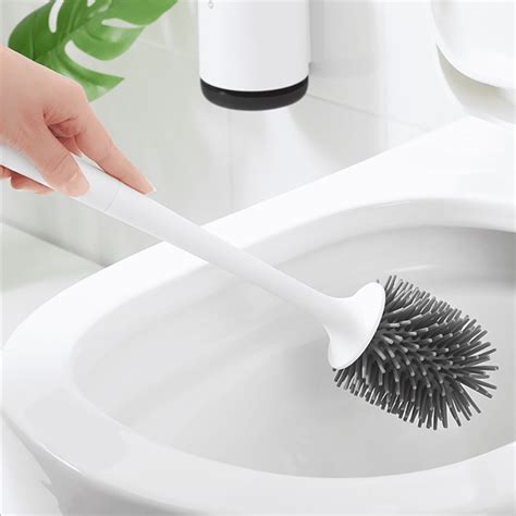 Silicone Soft Bristle Toilet Brush Base Cleaning Brush Toilet Tool Set
