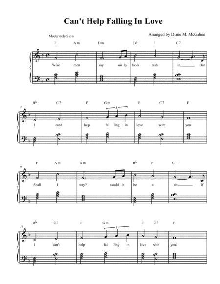 Cant Help Falling In Love Easy Piano Sheet Music PDF Download Coolsheetmusic Com
