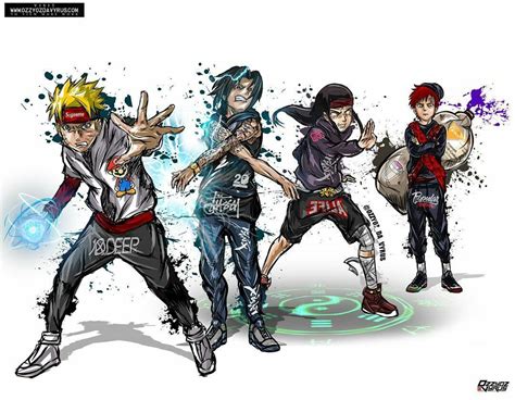 Swag Naruto Anime Gangster Anime Character Design Black Cartoon