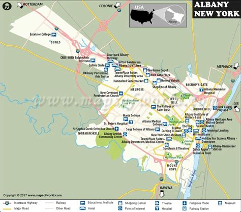 Albany Map Albany New York Map Capital Of New York