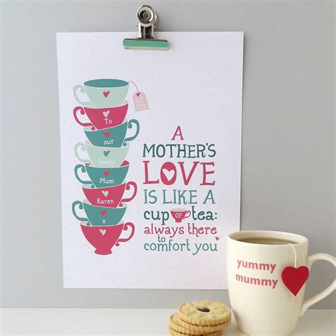 Mother's day is a wonderful opportunity to give your mum a little something special. Personalised 'a Mother's Love' Gift Print By Wink Design ...