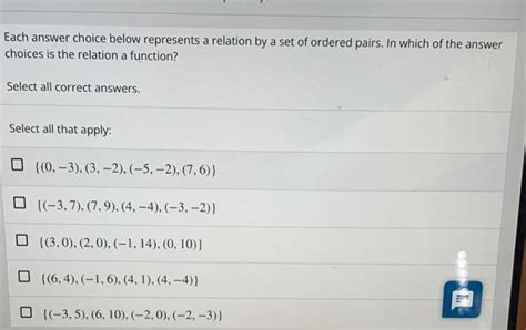 Solved Each Answer Choice Below Represents A Relation By A