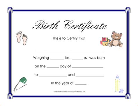 Birth Certificate Template For Microsoft Word Sample Design Templates
