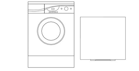 Washing Machine Front Elevation Model Cadbull