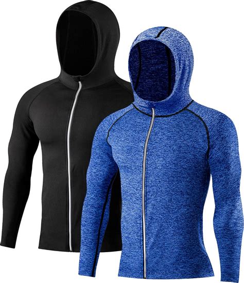 mens 2 pack lightweight full zip up hoodie hooded active sweatshirt au fashion