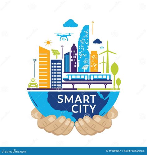 Smart City Modern City Concept Design Vector Illustration Stock