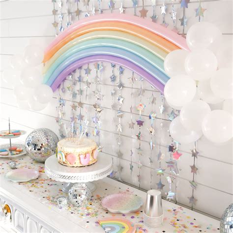 Iridescent Pastel Rainbow Dessert Paper Plates Rainbow Party Decorations Rainbow Birthday