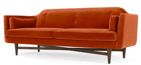 Prospect orange fabric loveseat with deep button tufting by modway. Imani 3 Seater Sofa, Burnt Orange Cotton Velvet | 3 seater ...